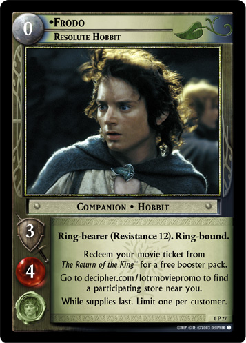 Frodo, Resolute Hobbit (P) (0P27) Card Image