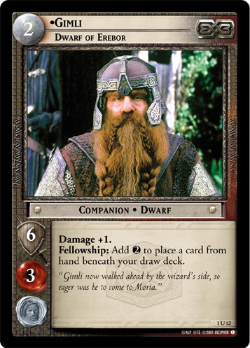 Gimli, Dwarf of Erebor (1U12) Card Image