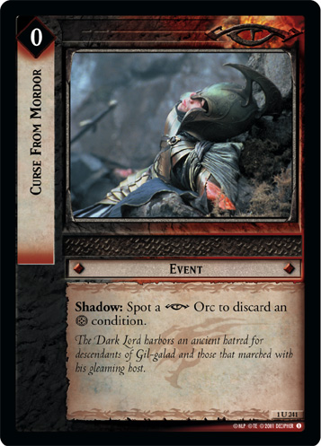 Curse From Mordor (1U241) Card Image